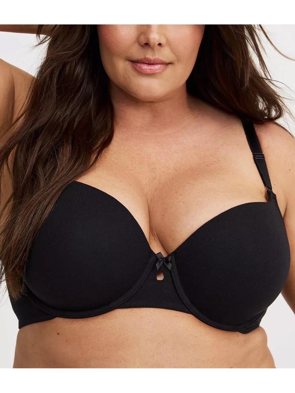 Torrid Curve Black Perfect Coverage T-Shirt Bra 40F Back Smoothing Underwire